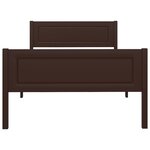 vidaXL Cadre de lit Bois de pin massif Marron foncé 100x200 cm