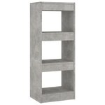 vidaXL Bibliothèque/Séparateur de pièce Gris béton 40x30x103 cm