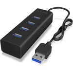 Hub usb 3.0 externe 4 ports - entrée type a - aluminium noir icy box