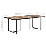 vidaXL Table de salle à manger 200 cm Bois de récupération massif