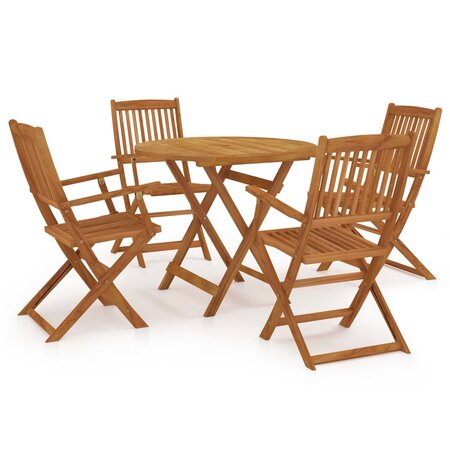 vidaXL Mobilier à dîner d'extérieur pliable 5 Pièces Bois d'acacia solide