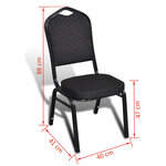 vidaXL Chaises à manger lot de 10 noir tissu
