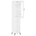 vidaXL Buffet haut Blanc brillant 34 5x34x180 cm Bois d'ingénierie