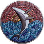 WHALE Dot Art 3 onces argent monnaie 20 Dollars Palau 2021