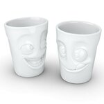 2 gobelets rieur et gourmand - fabriqué en allemagne