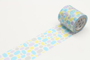 Masking Tape MT Casa 5 cm pavés ronds bleu - pool blue