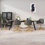 vidaXL Chaises pivotantes à manger lot de 6 Gris foncé Velours