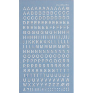 Lettres alphabet Transfert Blanc 6 mm