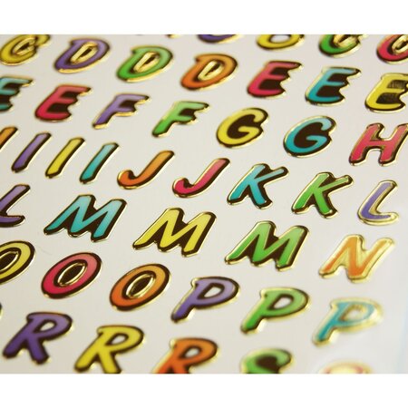 63 Autocollants - Alphabet Multicolore - Brillant - 1 8 cm
