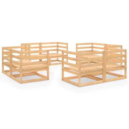 vidaXL Salon de jardin 8 Pièces Bois de pin massif