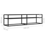 vidaXL Meuble TV Noir 160x40x40 5 cm Verre trempé