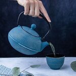 Théière Asagao bleue 900 ml + coffret de thés japonais