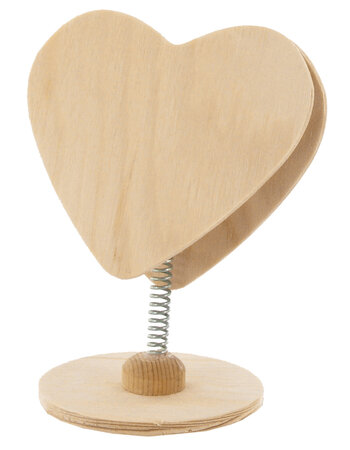 Marque place en bois ressort coeur 7 5 x 12 5 cm