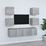 vidaXL Ensemble de meubles TV 6 Pièces Sonoma gris Bois d'ingénierie