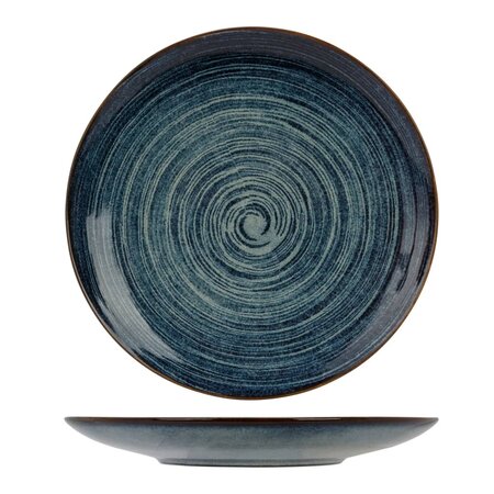 Cosy & Trendy Assiette à motif de cercles Atlantis 4 Pièces Ø27 5 cm bleu