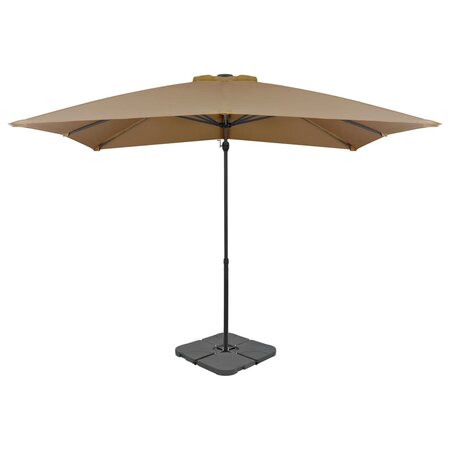 vidaXL Parasol avec base portable Taupe