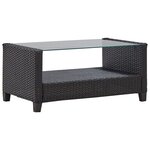 vidaXL Canapés de jardin 6 Pièces avec coussins Résine tressée Noir