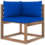 vidaXL Canapé palette de jardin 4 places avec coussins Pin imprégné