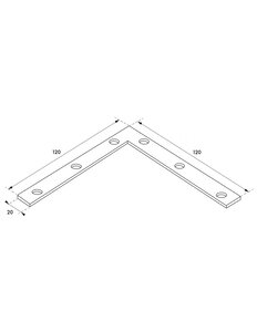 THIRARD - Equerre de fenêtre pour porte  120x120x20mm  bouts carrés  acier zingué