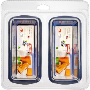 Lot de 2 Moules à Cake BLUEBERRY 14x6 cm Flexible Silicone IBILI