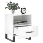 vidaXL Table de chevet blanc brillant 40x35x47 5 cm bois d’ingénierie