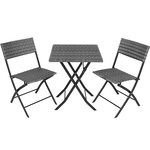 Tectake Salon de jardin TREVI 2 personnes - gris