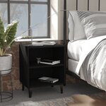 vidaXL Tables de chevet pieds en métal 2 Pièces Noir 40x30x50 cm