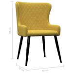 vidaXL Chaises à manger lot de 2 Jaune Velours