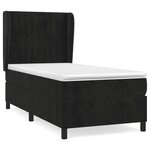 vidaXL Lit à sommier tapissier et matelas Noir 80x200 cm Velours