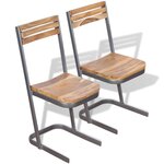 vidaXL Chaises à manger lot de 2 bois de teck massif