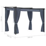 vidaXL Tonnelle avec rideaux 3x3 m Anthracite Acier