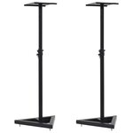 vidaXL Supports de haut-parleur de moniteur de studio 2 Pièces Noir Acier