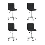 vidaXL Chaises pivotantes à manger lot de 4 Noir Tissu