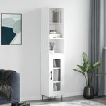 vidaXL Buffet haut Blanc 34 5x34x180 cm Bois d'ingénierie