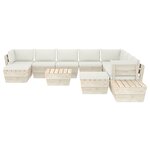 vidaXL Salon de jardin palette 12 Pièces avec coussins Épicéa imprégné