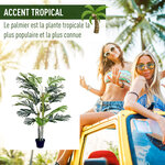 Outsunny Palmier artificiel hauteur 150 cm arbre artificiel décoration plastique fil de fer pot inclus vert