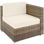 Tectake Canapé de jardin PARIS modulable 5 places - marron naturel