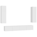 vidaXL Ensemble de meubles TV 4 Pièces Blanc Aggloméré