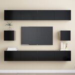 vidaXL Ensemble de meubles TV 6 Pièces Noir Aggloméré