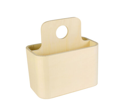 Pot en bois pour couverts ou crayons 16 x 9 5 x 17 cm