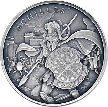 Pièce de monnaie en Argent g 31.1 (1 oz) Millésime 2023 Legendary Warriors Medals ACHILLES