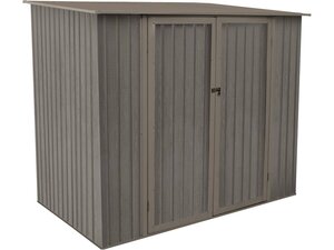 Abri jardin métal "Bois vieilli 75" - 3 17m² - 215 x 145 x 195/175 cm - Gris