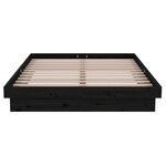 vidaXL Cadre de lit Noir Bois massif 120x200 cm