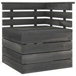 vidaXL Salon palette de jardin 12 Pièces Bois de pin massif Gris foncé