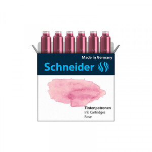Lot de 6 cartouches d'encre pastel - rose - schneider