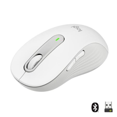 Souris sans fil logitech signature m650 l - grande taille silencieuse  bluetooth  boutons programmables - blanche