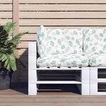 vidaXL Coussins de palette 3 Pièces motif de feuilles tissu Oxford