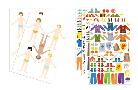 Stickers fashion 10 silhouettes garçons 200 pièces