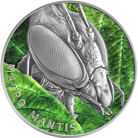 MACRO MANTIS Insects 2 onces argent monnaie 5 Dollars Niue 2022