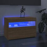 vidaXL Meubles TV avec lumières LED 2 Pièces Chêne sonoma 60x35x40 cm